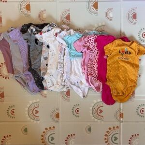 15 piece bundle baby girl onesies 0-3 month